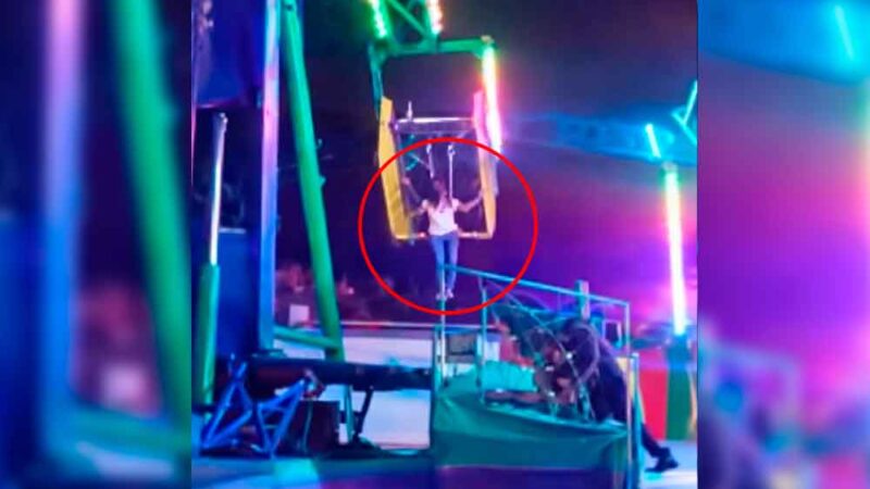 JOVENCITA CAE DE JUEGO MECÁNICO EN FERIA DE MÉXICO